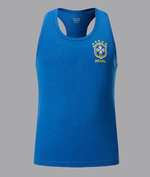 Brazil Blue Narrow-Back Vest Soccer Jersey Shirt 2020/21