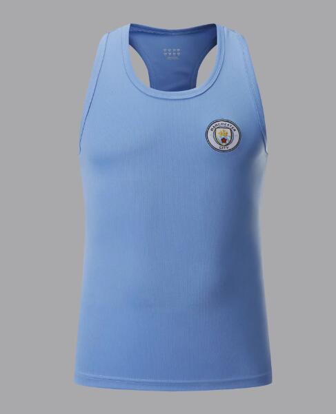 Manchester City Blue Narrow-Back Vest Soccer Jersey Shirt 2020/21