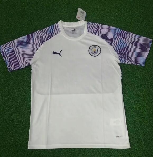 Manchester City White Purple Training Shirt 2020/21