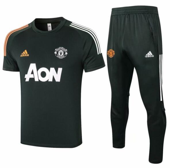 Manchester United Black Training Kits Shirt with Pants 2020/21