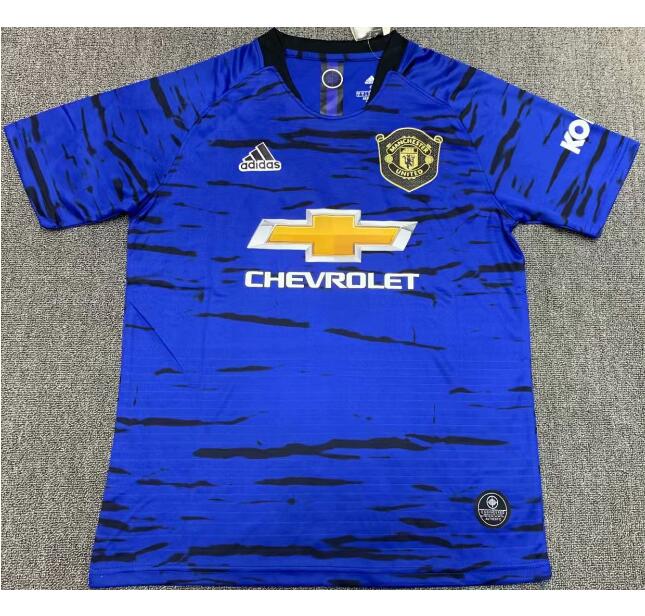 Manchester United Black Blue Training Shirt 2020/21