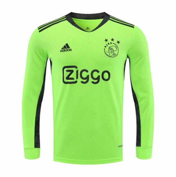 Ajax Goalkeeper Green Long Sleeve Soccer Jersey Shirt 2020/21