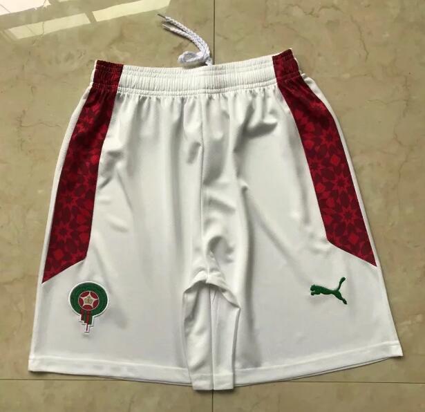 2020 Morocco White Soccer Shorts