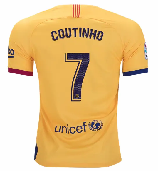 Barcelona Away Kit Soccer Jersey Philippe Coutinho #7 2019/20