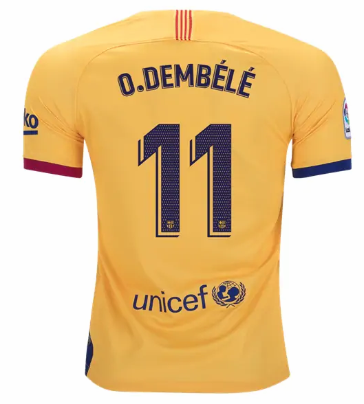 Barcelona Away Kit Soccer Jersey Osmane Dembele #11 2019/20