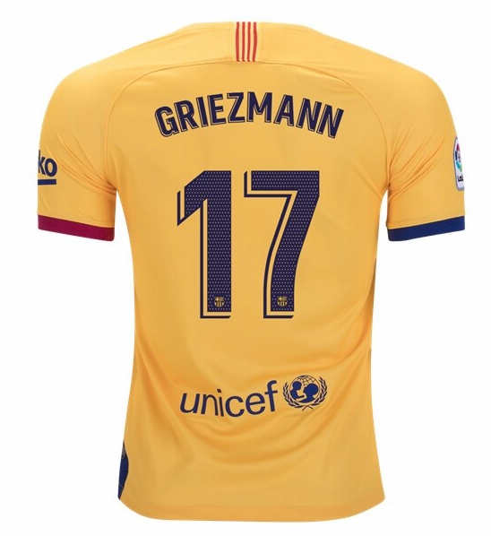 Barcelona Away Kit Soccer Jersey Antoine Griezmann #17 2019/20