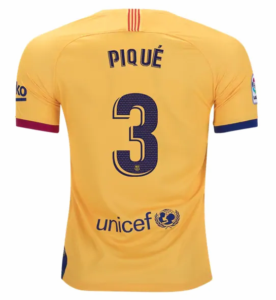 Barcelona Away Kit Soccer Jersey Gerard Pique #3 2019/20