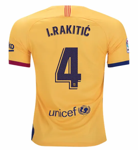 Barcelona Away Kit Soccer Jersey Ivan Rakitic #4 2019/20