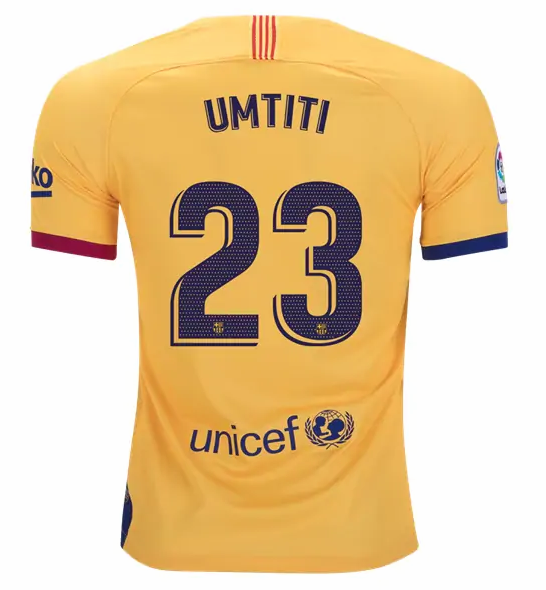 Barcelona Away Kit Soccer Jersey Samuel Umtiti #23 2019/20