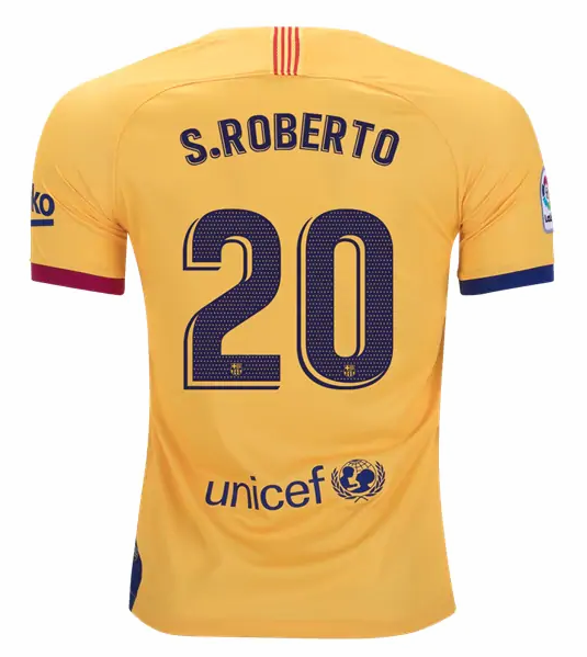 Barcelona Away Kit Soccer Jersey Sergi Roberto #20 2019/20