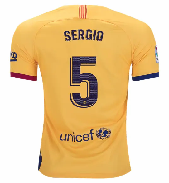 Barcelona Away Kit Soccer Jersey Sergio Busquets #5 2019/20