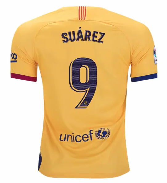 Barcelona Away Kit Soccer Jersey Luis Suarez #9 2019/20