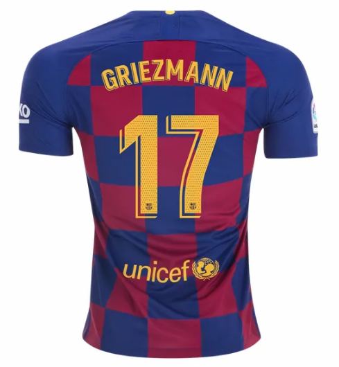 Barcelona Home Kit Soccer Jersey Antoine Griezmann #17 2019/20