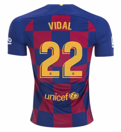 Barcelona Home Kit Soccer Jersey Arturo Vidal #22 2019/20