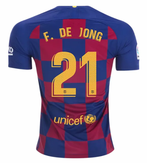 Barcelona Home Kit Soccer Jersey Frenkie de Jong #21 2019/20