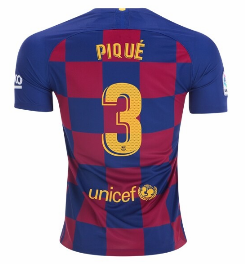 Barcelona Home Kit Soccer Jersey Gerard Pique #3 2019/20