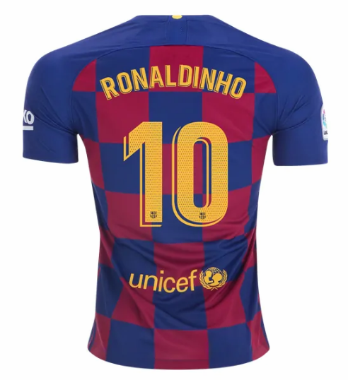 Barcelona Home Kit Soccer Jersey Ronaldinho #10 2019/20