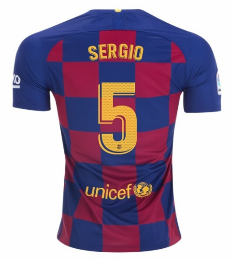 Barcelona Home Kit Soccer Jersey Sergio Busquets #5 2019/20