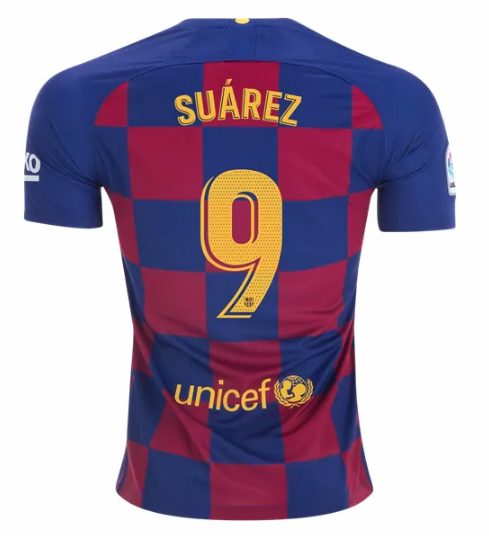 Barcelona Home Kit Soccer Jersey Luis Suarez #9 2019/20