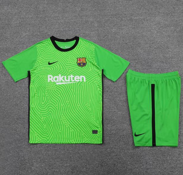 Barcelona Green Goalkeeper Soccer Jersey Kits (Shirt+Shorts) 2020/21