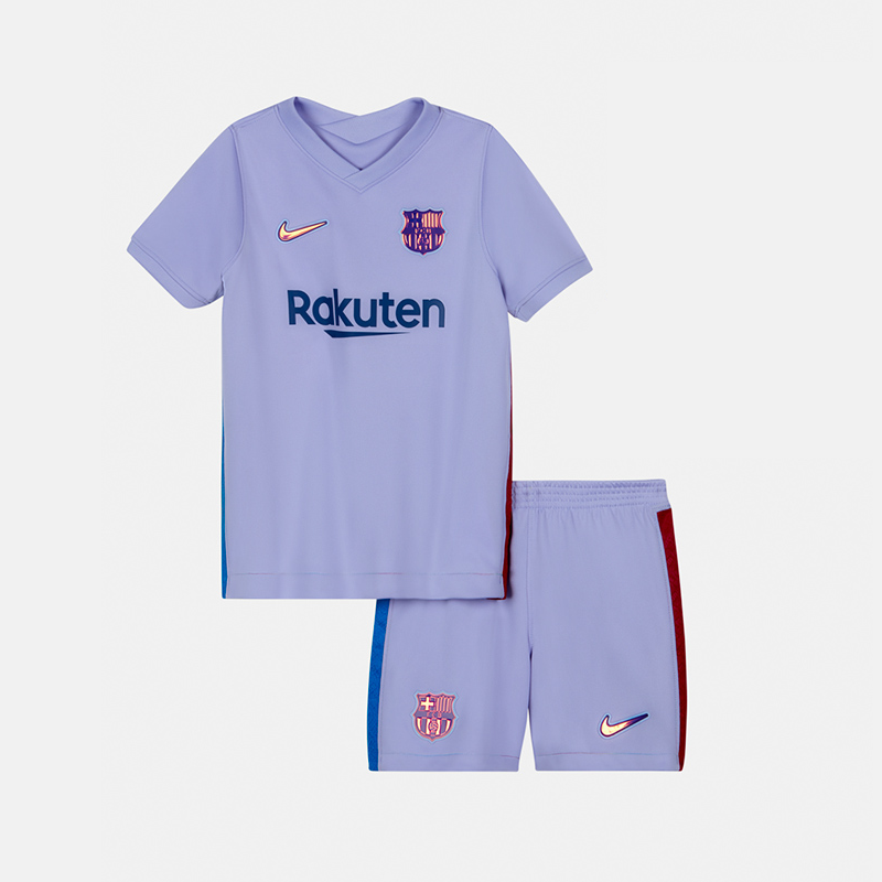 Kids Barcelona 2021/22 Away Soccer Kits Shirt With Shorts