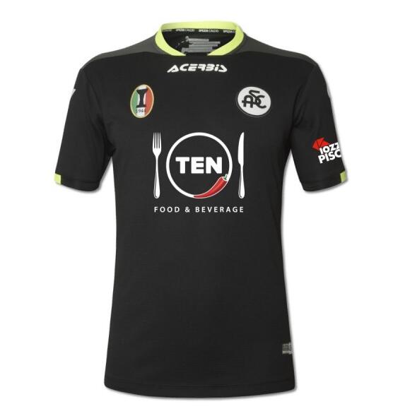 Spezia Calcio Black Away Kit Soccer Jersey 2020/21