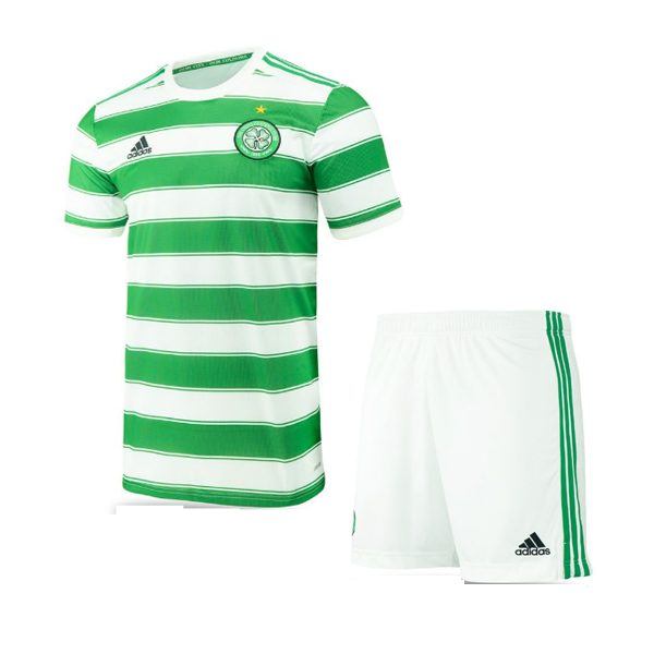 Kids Celtic 2021/22 Home Soccer Kits Shirt With Shorts