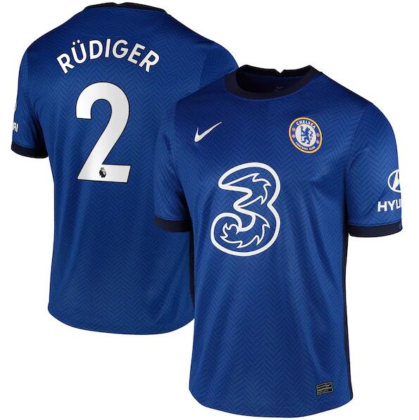 Chelsea Home Blue Soccer Jersey Shirt Rüdiger #2 2020/21