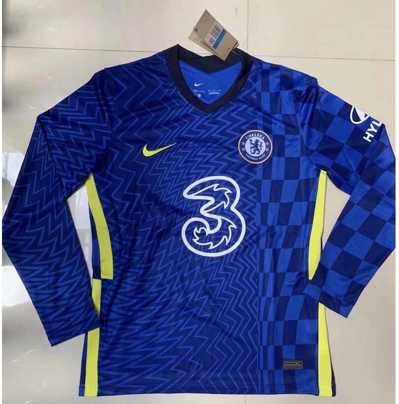 2021/22 Chelsea Long Sleeve Home Kit Soccer Jersey