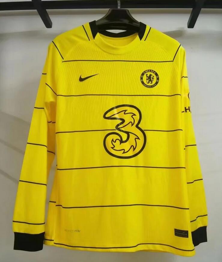 2021/22 Chelsea Long Sleeve Away Kit Soccer Jersey Player Version