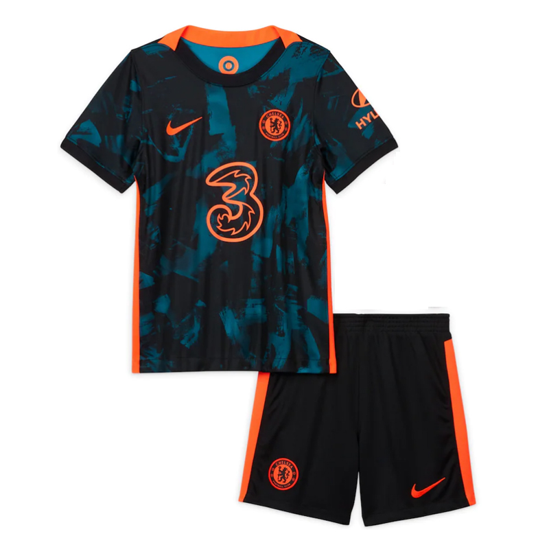 Kids 2021/22 Chelsea Third Away Soccer Kits Shirt with Shorts