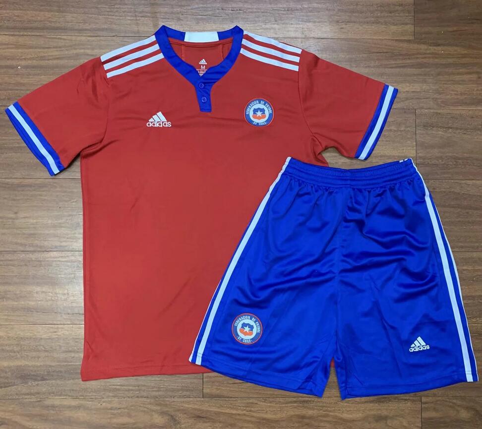 Kids 2021/22 Chile Home Soccer Kits Shirt With Shorts