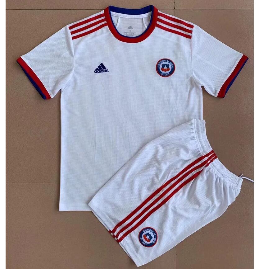 Kids 2021/22 Chile Away Soccer Kits Shirt With Shorts