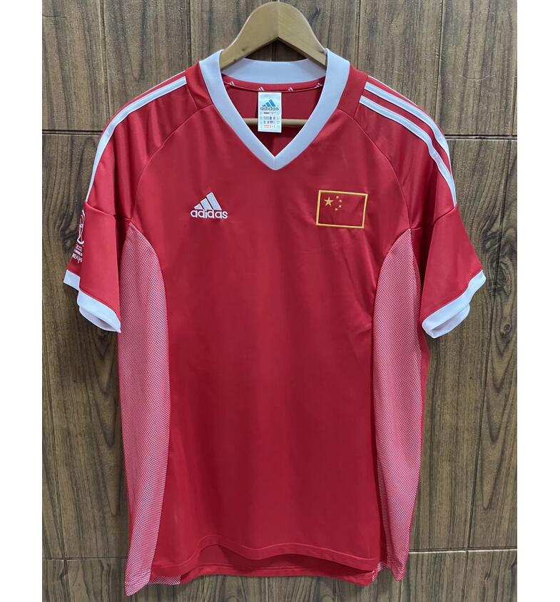 2002 China Retro Red Home Kit Soccer Jersey