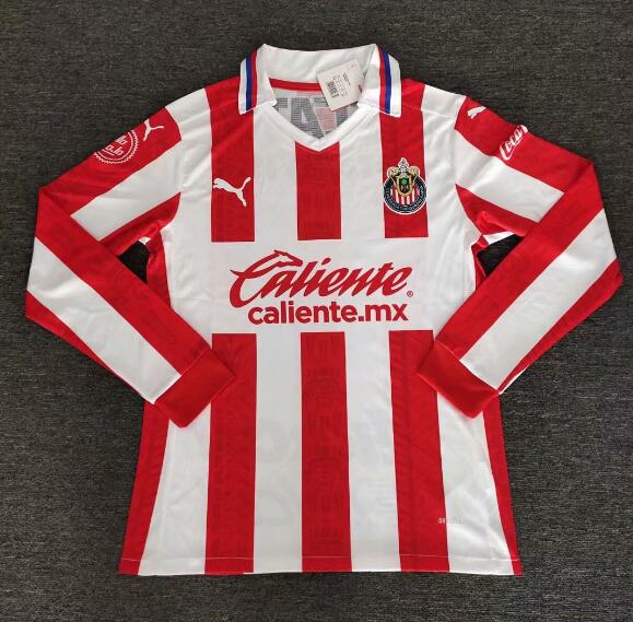 Chivas Deportivo Guadalajara Long Sleeve Home Kit Soccer Jersey 2020/21