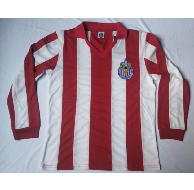 Chivas Deportivo Guadalajara 60 Years Retro Long Sleeve Home Kit Soccer Jersey