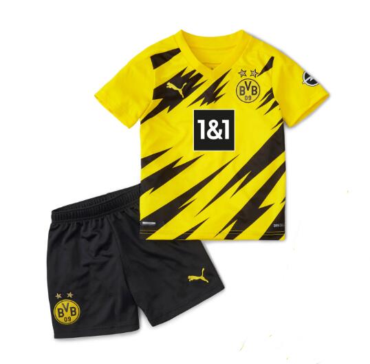 Borussia Dortmund Kids Home Soccer Kits Shirt With Shorts 2020/21