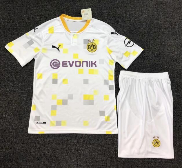 Borussia Dortmund Kids Third Away Soccer Kits Shirt With Shorts 2020/21