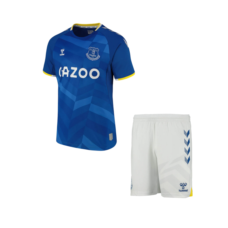 2021/22 Everton Kids Home Soccer Jersey Kit Shirt With Shorts