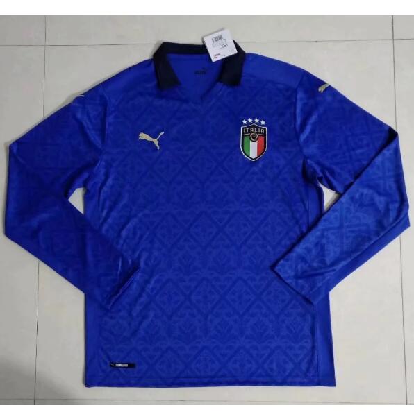 2020 EURO Italy Long Sleeve Home Kit Soccer Jersey