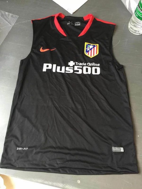 Atletico Madrid Black Sleeveless Soccer Shirt