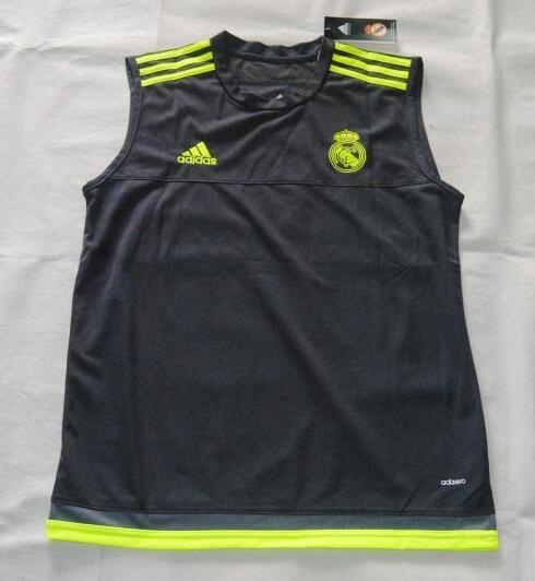 Real Madrid Black Sleeveless Soccer Shirt