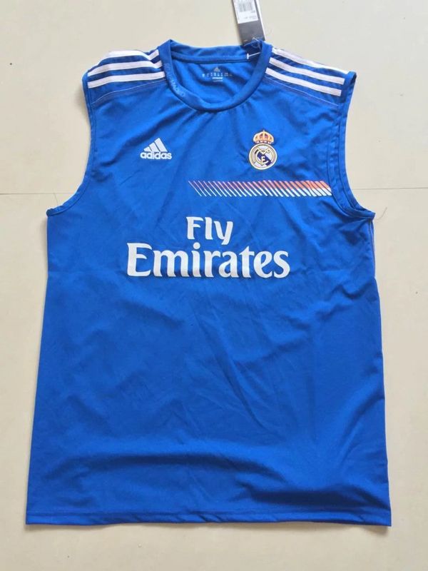 Real Madrid Blue Sleeveless Soccer Shirt