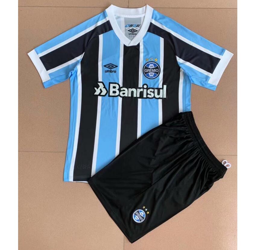 2021/22 Gremio Foot-Ball Kids Home Soccer Kits Shirt With Shorts