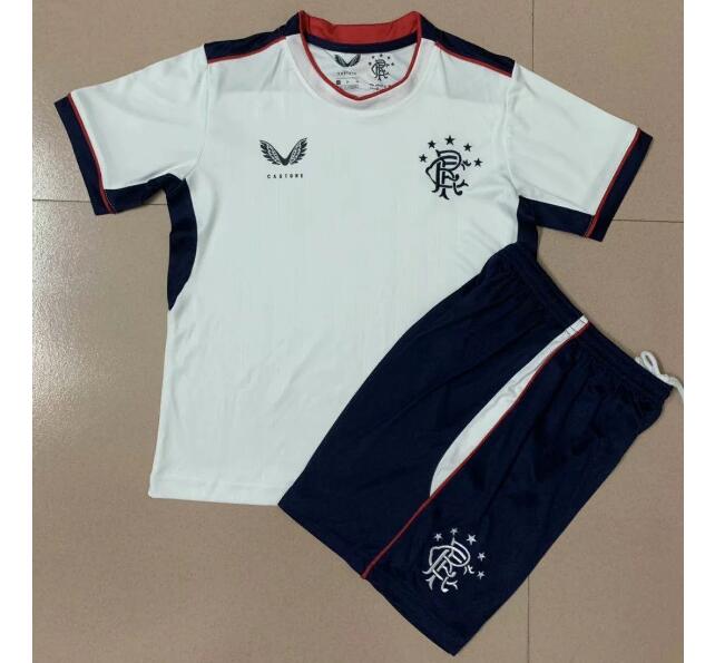 Glasgow Rangers Kids Away Soccer Kits Shirt With Shorts 2020/21