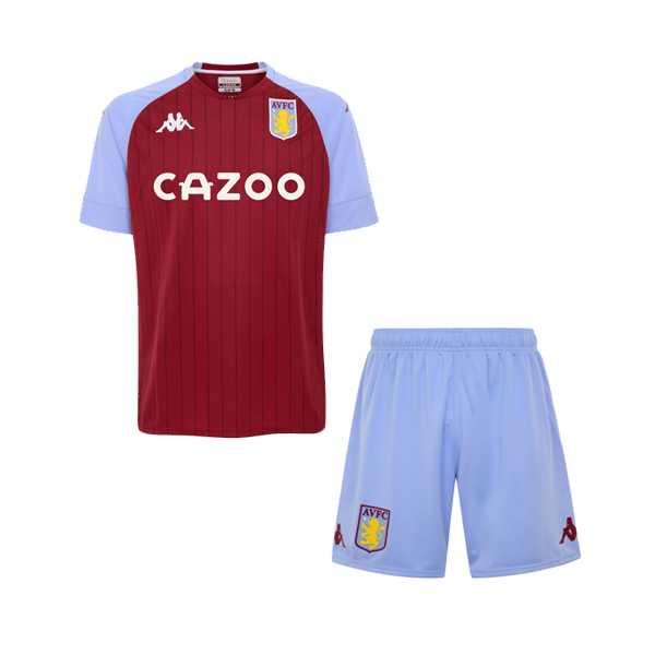 Kids Aston Villa FC Home Soccer Kits Shirt With Shorts 2020/21