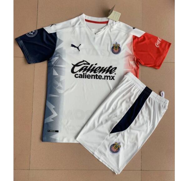 Kids Chivas Away Soccer Kits Shirt With Shorts 2020/21