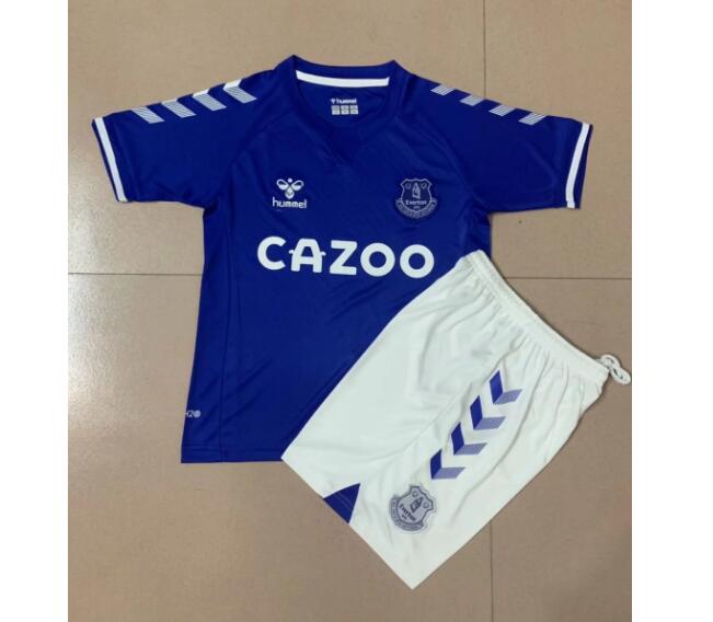 Everton Kids Home Soccer Jersey Kit Shirt With Shorts 2020/21