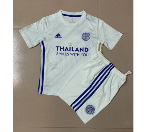 Kids Leicester City Away Soccer Kits Shirt With Shorts With New Sponsor 2020/21