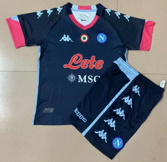 Kids Napoli Third Away Soccer Kits Shirt With Shorts 2020/21